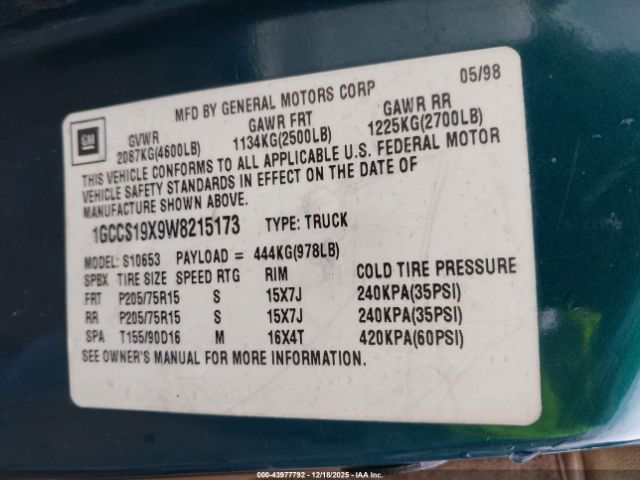 Chevrolet S-10 Ls Fleetside Image 7